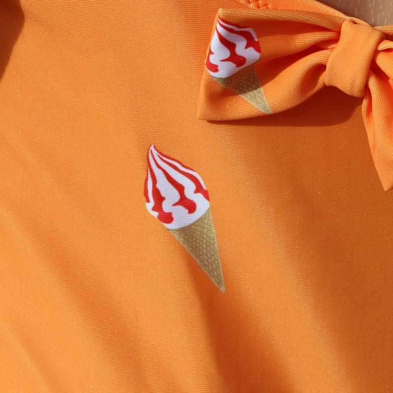 Maillot De Bain 1 Pièce Fille - Le Petit Crémeux Orange