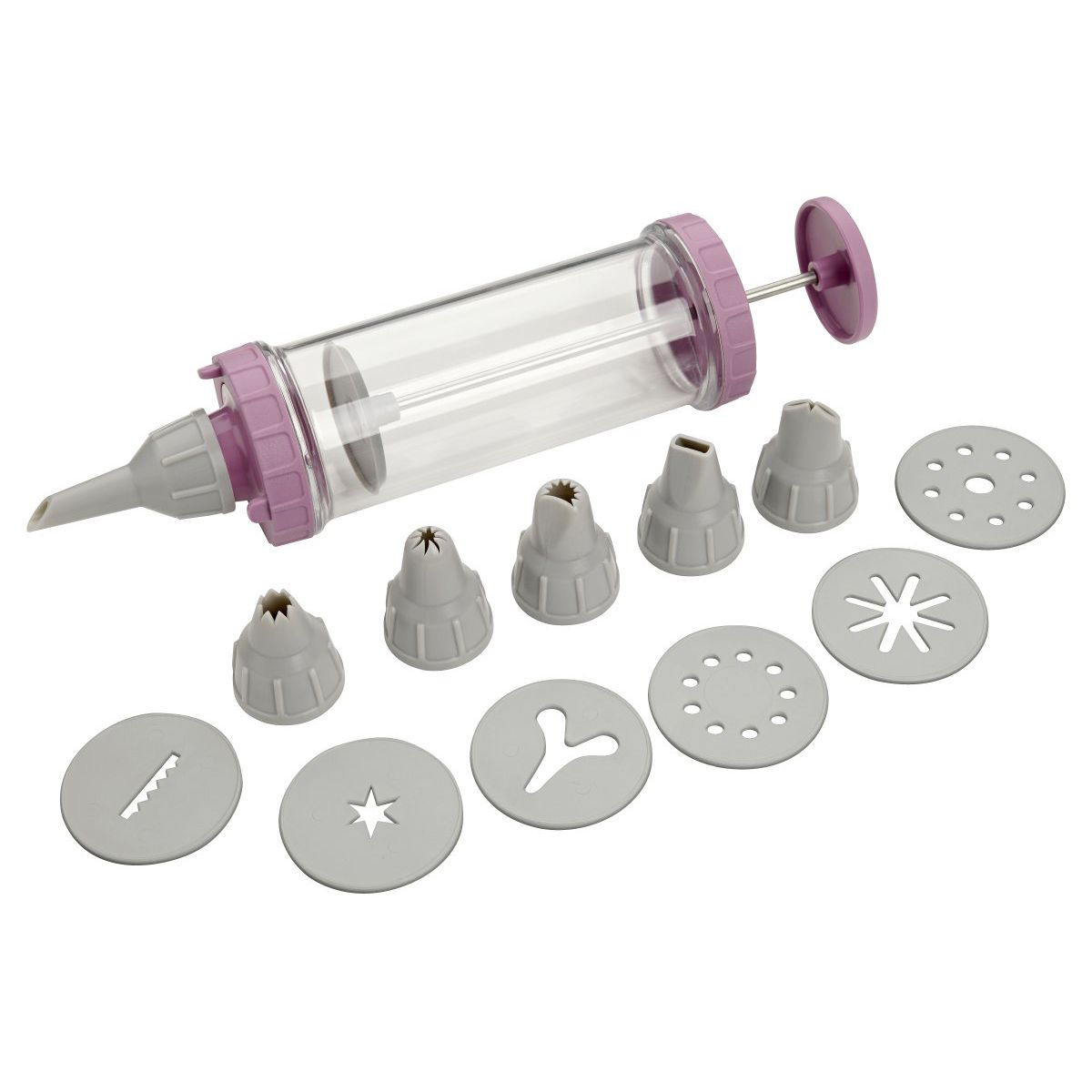 Zenker - Seringue De Pâtisserie Et 6 Embouts Et 6 Disques À Motifs Zenker Sweet Sensation - Gris