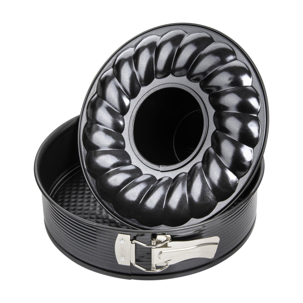 Zenker - Moule À Manqué Et Savarin Double Fond 28 Cm Zenker Black Metallic - Noir