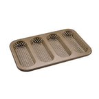 Zenker - Moule À Pain Perforé 4 Mini Baguettes 33 X 22 Cm Zenker Mojave Gold - Or