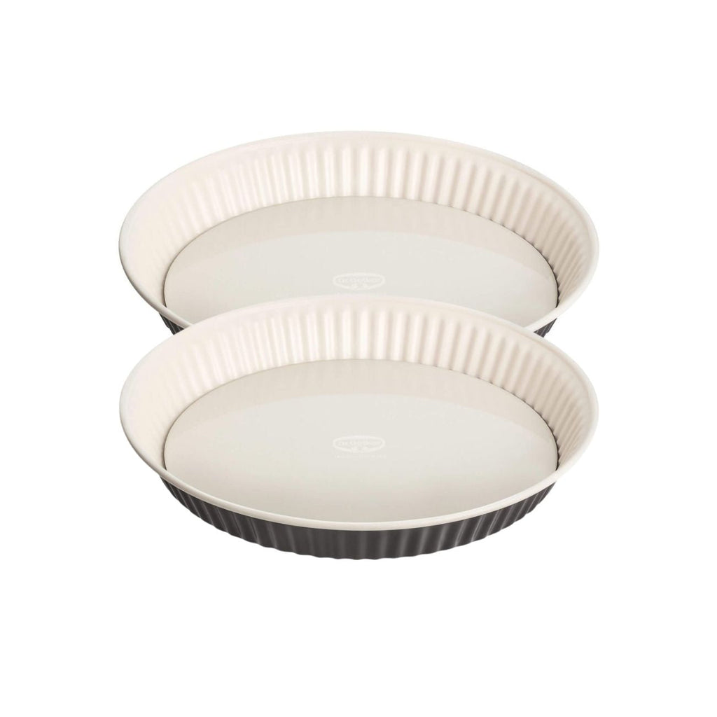 Dr Oetker - Ensemble De 2 Moules À Tarte Quiche 28 Cm En Email Dr. Oetker Exclusive - Blanc|Noir