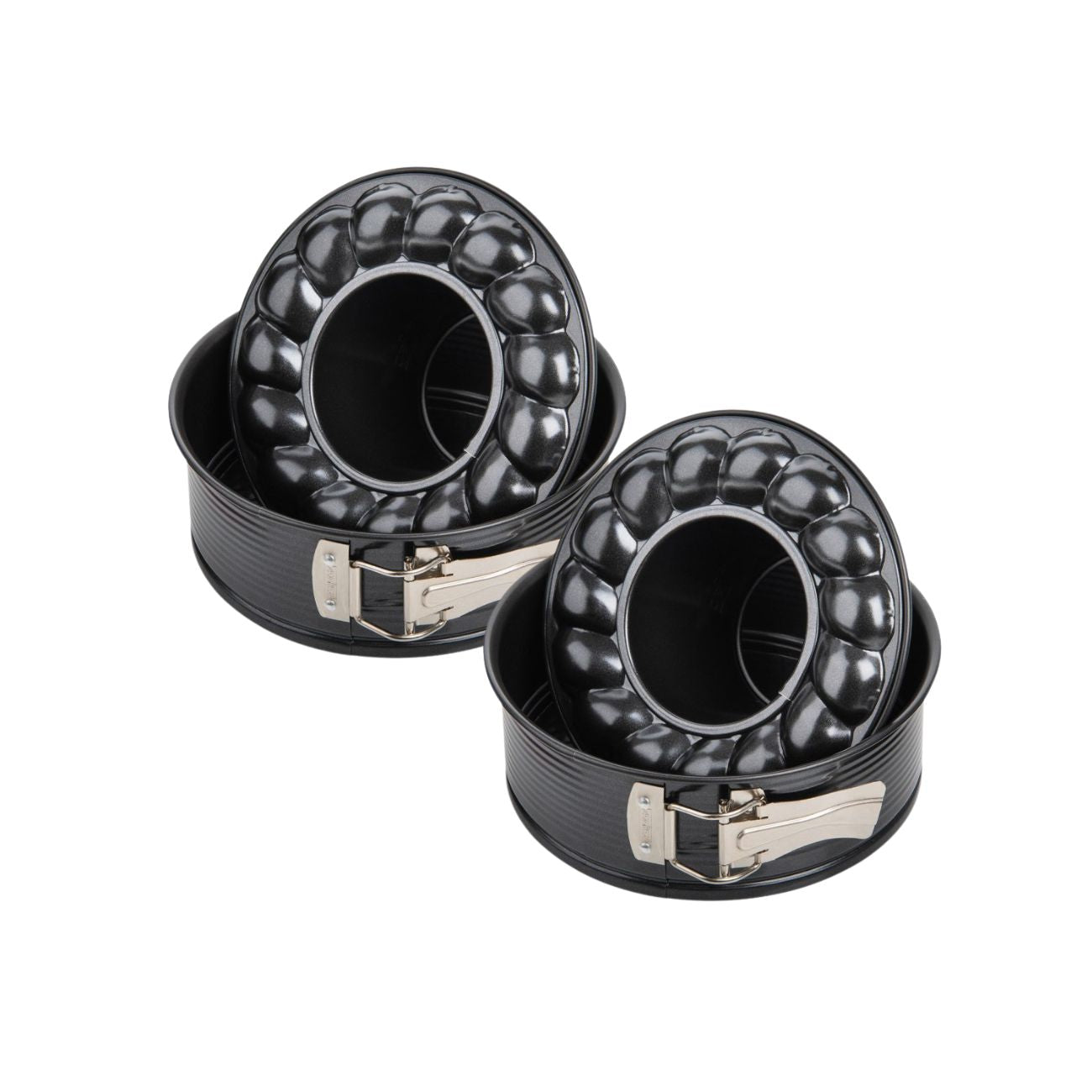Zenker - Lot De 2 Moules À Manqué 18/18 Cm En Acier Black Mettallic Black Mettallic Zenker Black Mettallic - Noir