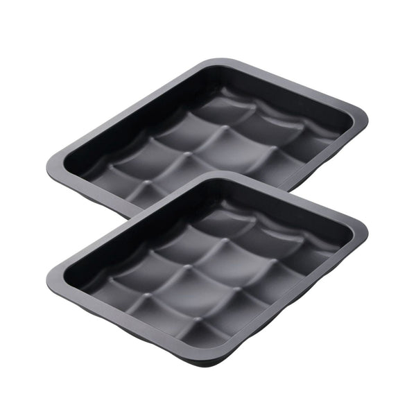 Zenker - Lot De 2 Moules À Gâteaux 36/27/5 Cm En Acier Black Metallic Black Mettallic Zenker Black Mettallic - Noir