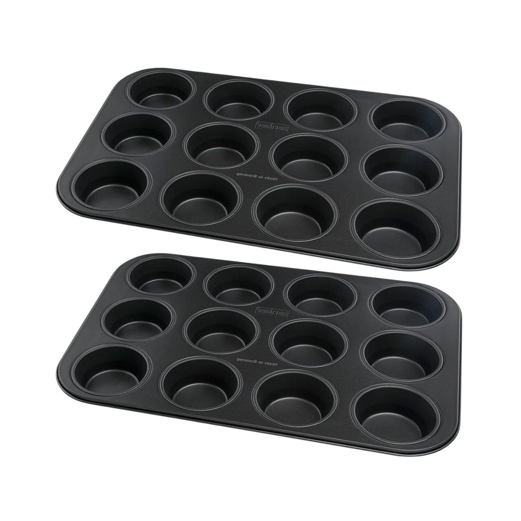 Zenker - Lot De 2 Moules À Gâteaux 38,5/26,5/3 Cm En Acier Black Metallic Black Mettallic Zenker Black Mettallic - Noir