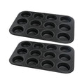 Zenker - Lot De 2 Moules À Gâteaux 38,5/26,5/3 Cm En Acier Black Metallic Black Mettallic Zenker Black Mettallic - Noir