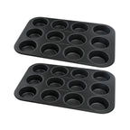 Zenker - Lot De 2 Moules À Gâteaux 38,5/26,5/3 Cm En Acier Black Metallic Black Mettallic Zenker Black Mettallic - Noir