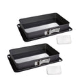 Zenker - Ensemble De 2 Moules À Charnière Rectangulaire En Acier Émaillé Et Sa Spatule 42 X 29 Cm Zenker Deluxe - Noir