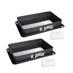 Zenker - Ensemble De 2 Moules À Charnière Rectangulaire En Acier Émaillé Et Sa Spatule 42 X 29 Cm Zenker Deluxe - Noir