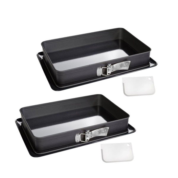 Zenker - Ensemble De 2 Moules À Charnière Rectangulaire En Acier Émaillé Et Sa Spatule 42 X 29 Cm Zenker Deluxe - Noir