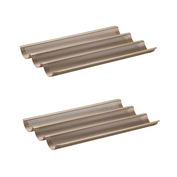 Zenker - Lot De 2 Moules À Gâteaux 38,5/24,6/3 Cm En Acier Zenker Mojave Gold - Or