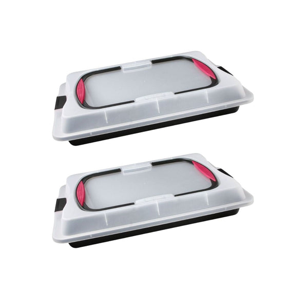 Zenker - Ensemble De 2 Plaques De Cuisson 42 X 29 Cm Avec Couvercle Zenker Special To Go - Noir