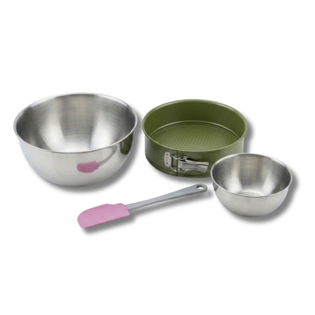 Zenker - Set De 4 Ustensiles De Pâtisserie Moule À Manqué 2 Bols Et Spatule Zenker Green Vision - Vert|Inox