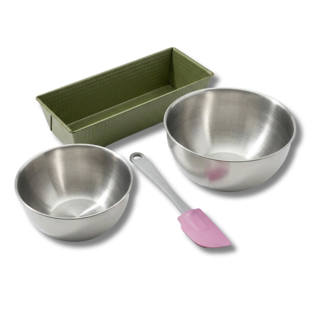 Zenker - Set De 4 Ustensiles De Pâtisserie Moule À Gâteau 2 Bols Et Spatule Zenker Green Vision - Vert|Inox