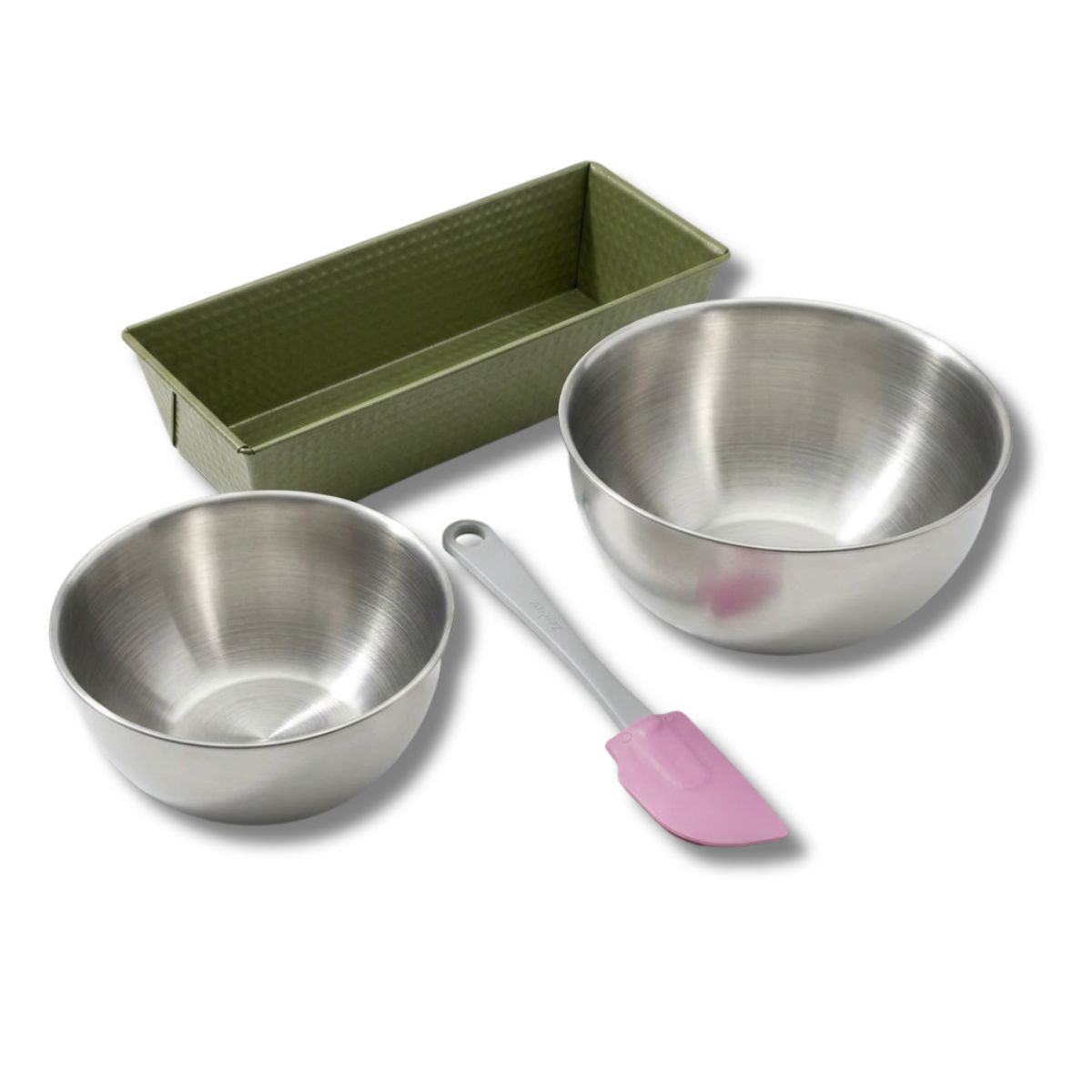 Zenker - Set De 4 Ustensiles De Pâtisserie Moule À Gâteau 2 Bols Et Spatule Zenker Green Vision - Vert|Inox