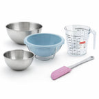 Zenker - Set De 5 Ustensiles De Pâtisserie Moule Bol Spatule Et Verre Doseur Zenker Spécial Football - Bleu