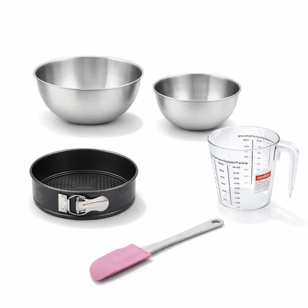 Zenker - Set De 5 Ustensiles De Pâtisserie Moule À Manqué Bol Spatule Et Verre Doseur Black Metallic Black Mettallic Zenker Black Mettallic - Noir