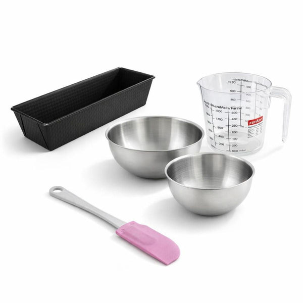 Zenker - Set De 5 Ustensiles De Pâtisserie Moule À Gâteaux Bols À Mixer Spatule En Silicone Et Verre Mesureur Black Metallic Black Mettallic Zenker Black Mettallic - Noir