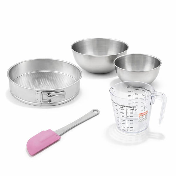 Zenker - Set De 5 Ustensiles De Pâtisserie Moule À Gâteaux 2 Bols Spatule Pâtisserie Et Verre Doseur Zenker Silver - Gris
