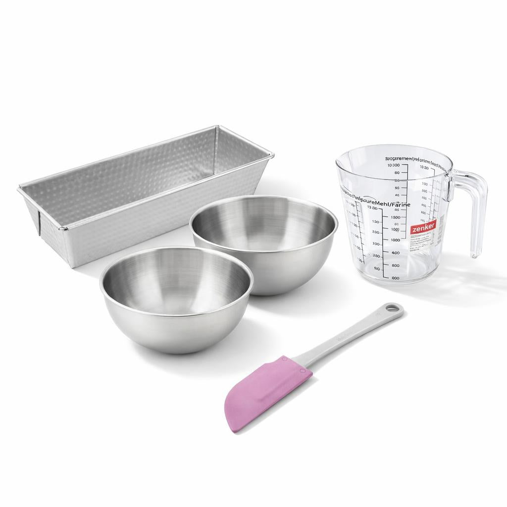 Zenker - Set De 5 Ustensiles De Pâtisserie Moule À Gâteaux Bols Spatule Et Verre Doseur Zenker Silver - Gris