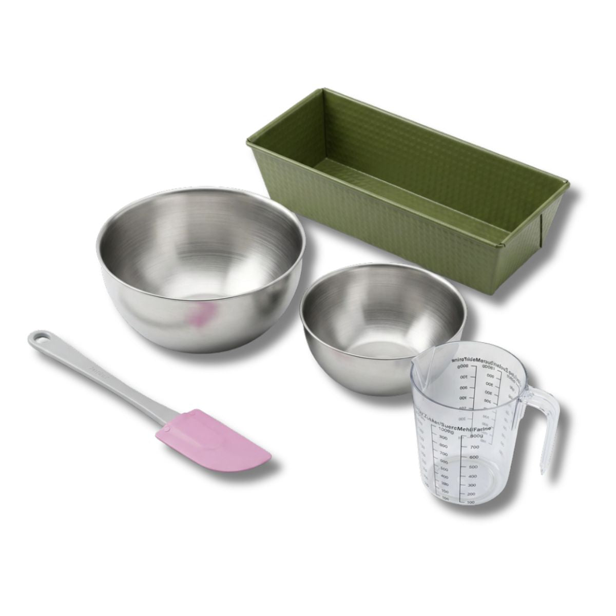 Zenker - Set De 5 Ustensiles De Pâtisserie Moule À Gâteaux Bol Spatule Et Verre Doseur Zenker Green Vision - Vert