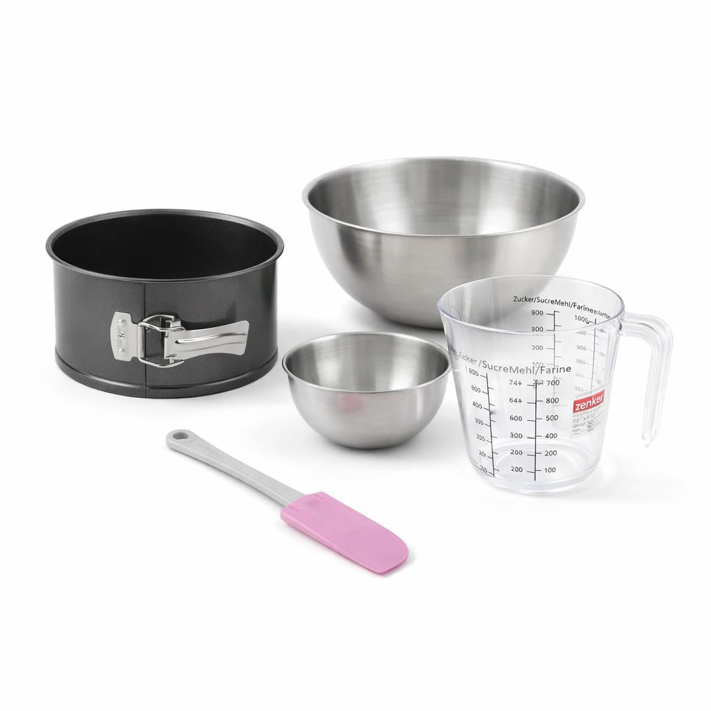 Zenker - Set De 5 Ustensiles De Pâtisserie Moule À Gâteaux Bols Spatule Et Verre Doseur Black Mettallic Black Mettallic Zenker Black Mettallic - Noir