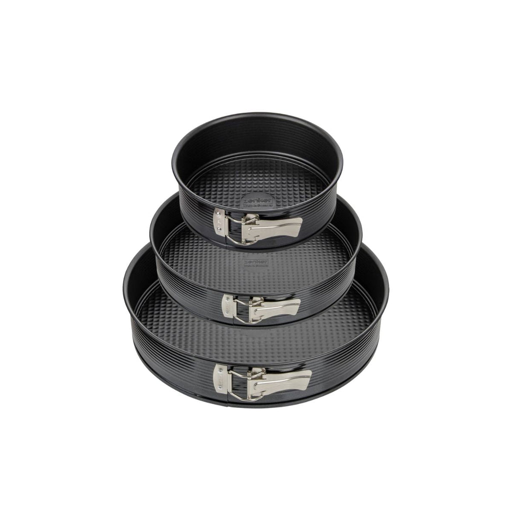 Zenker - Set De 3 Moules À Charnière Ronds De 20 Cm 24 Cm Et 28 Cm Zenker Black Metallic - Noir