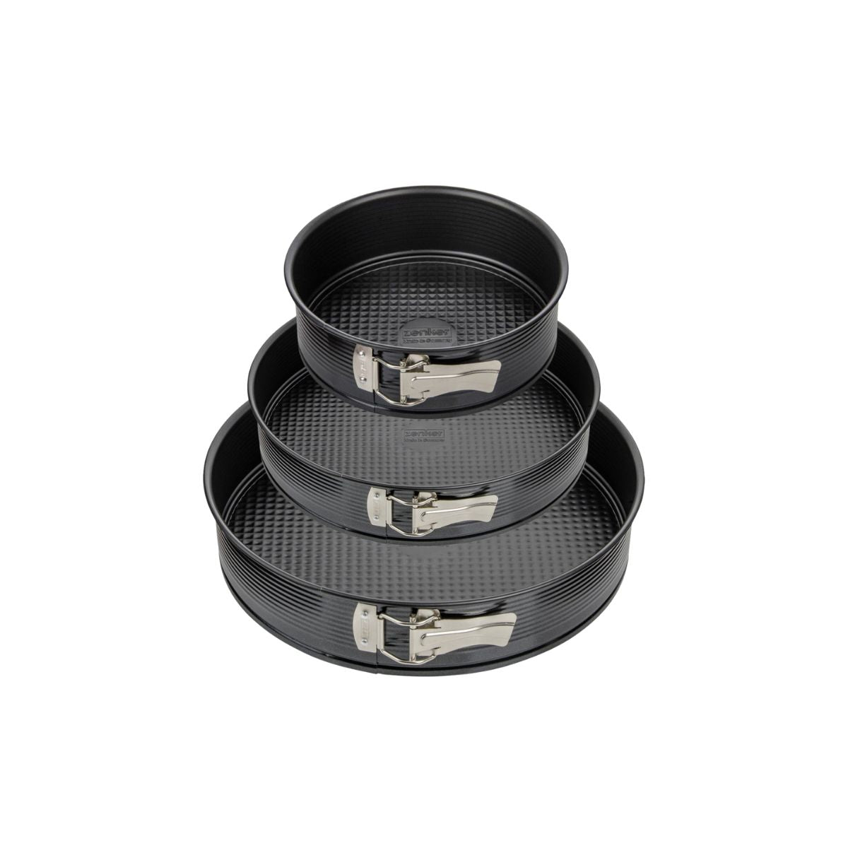 Zenker - Set De 3 Moules À Charnière Ronds De 20 Cm 24 Cm Et 28 Cm Zenker Black Metallic - Noir