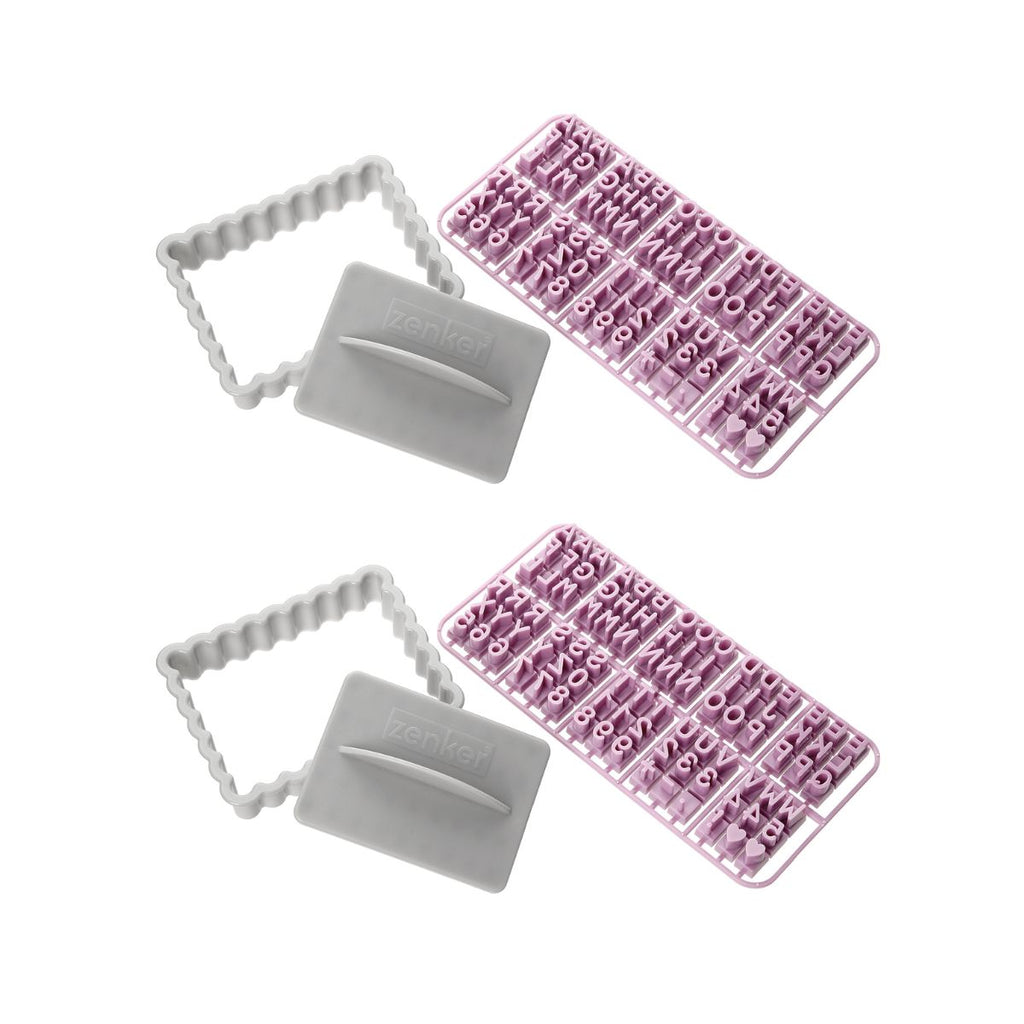 Zenker - Lot De 2 Tampons Alphabet Pour Biscuit Zenker Smart Pastry - Gris
