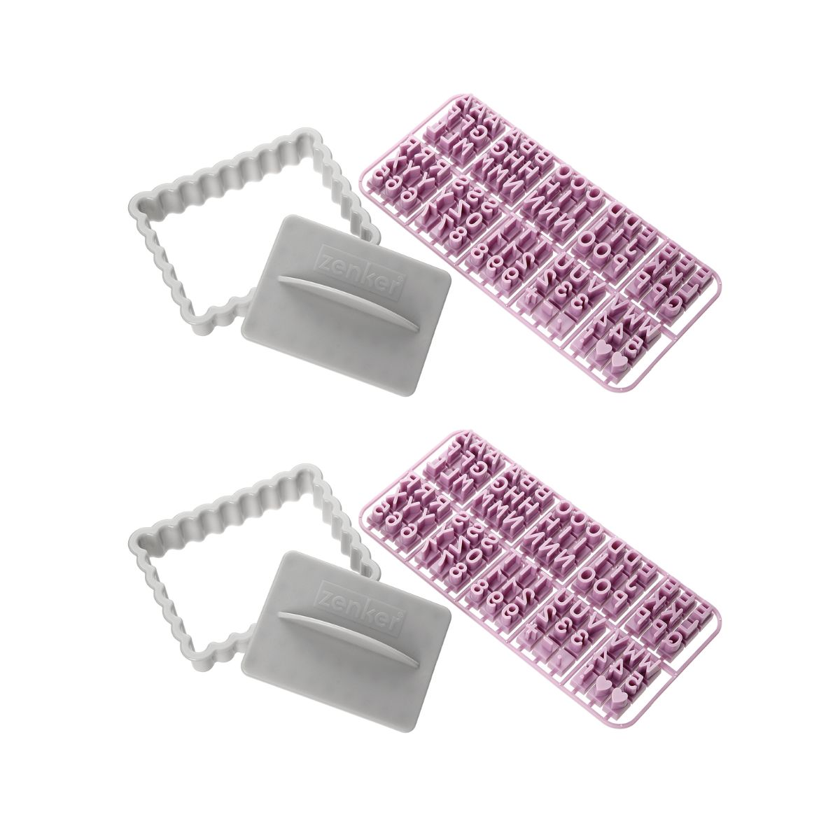 Zenker - Lot De 2 Tampons Alphabet Pour Biscuit Zenker Smart Pastry - Gris