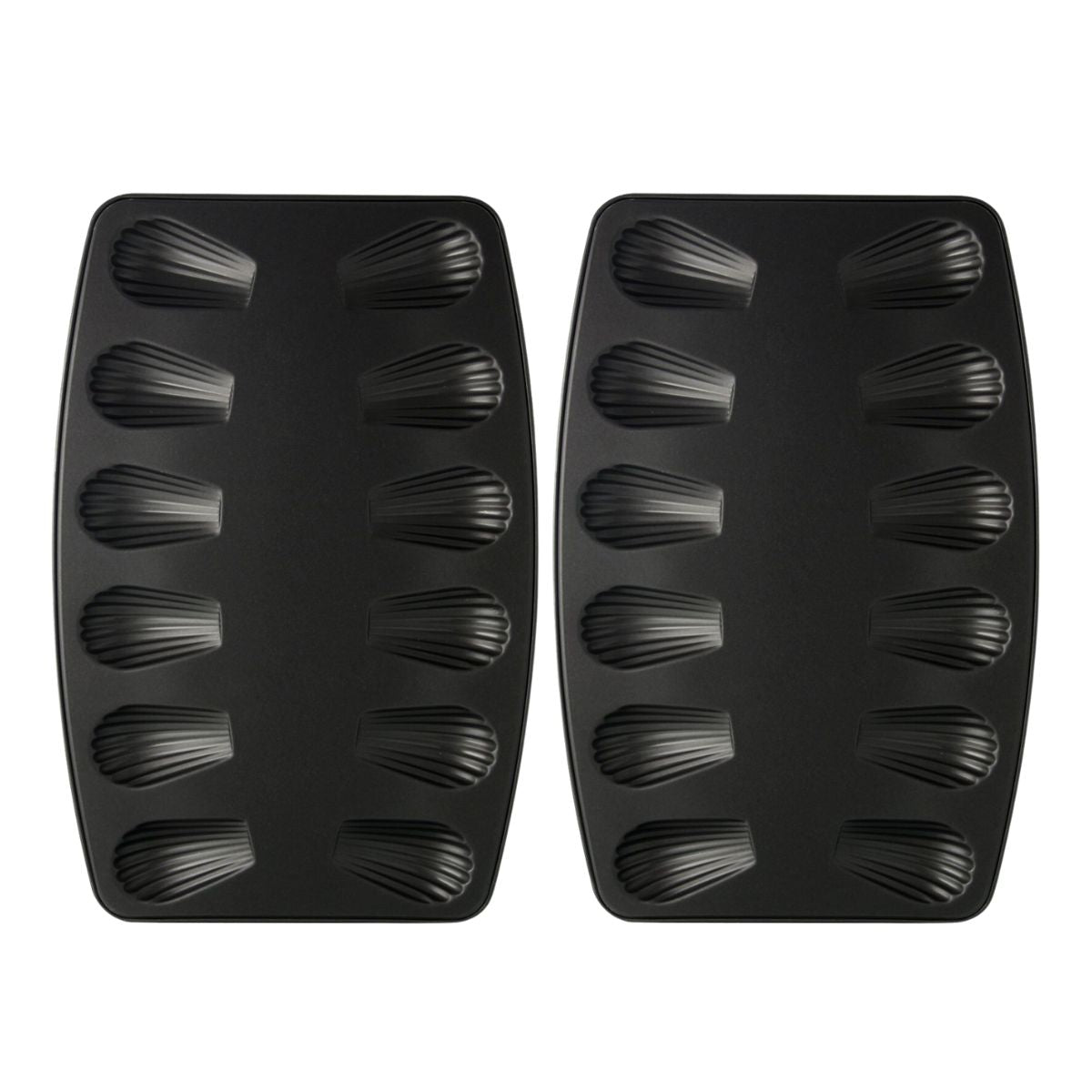 Zenker - Lot De 2 Moules À Madeleines 12 Empreintes Zenker Spécial Countries - Noir