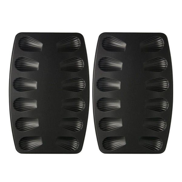 Zenker - Lot De 2 Moules À Madeleines 12 Empreintes Zenker Spécial Countries - Noir