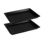 Zenker - Lot De 2 Plaques À Pizza Rectangulaires Perforées Extensibles 37 À 52 X 33 Cm Zenker Black Metallic - Noir