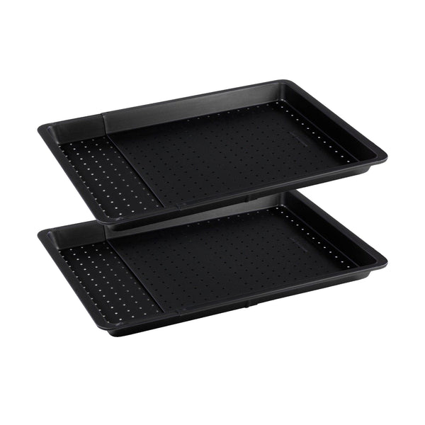 Zenker - Lot De 2 Plaques À Pizza Rectangulaires Perforées Extensibles 37 À 52 X 33 Cm Zenker Black Metallic - Noir