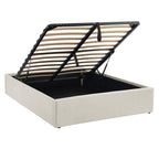 Marcy - Lit Coffre - Tissu Chenille Beige