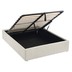 Marcy - Lit Coffre - Tissu Chenille Beige