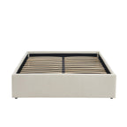 Marcy - Lit Coffre - Tissu Chenille Beige