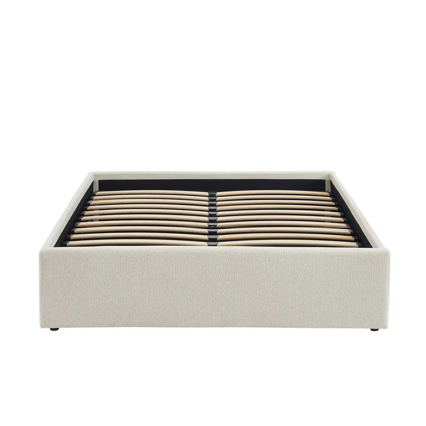 Marcy - Lit Coffre - Tissu Chenille Beige