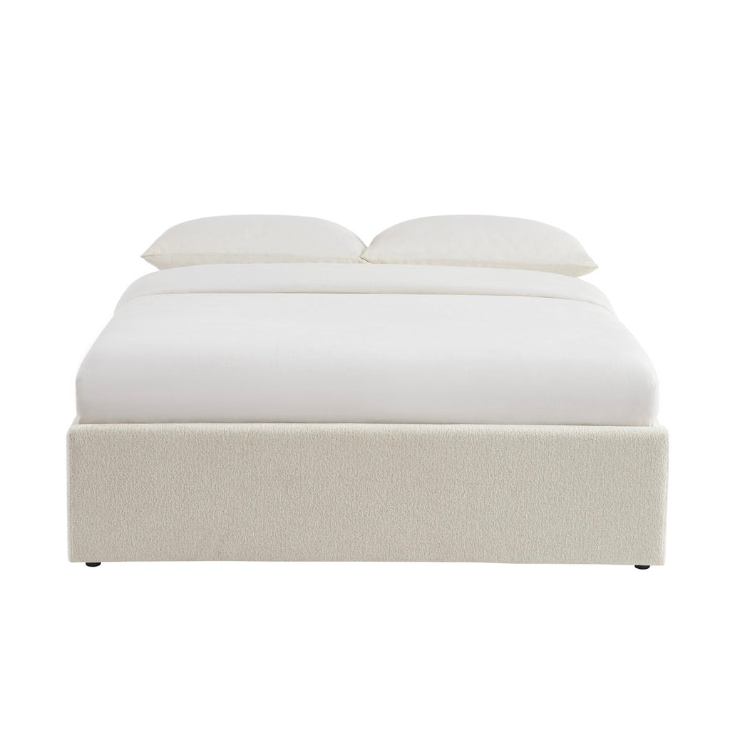 Marcy - Lit Coffre - Tissu Chenille Beige