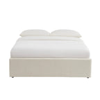 Marcy - Lit Coffre - Tissu Chenille Beige
