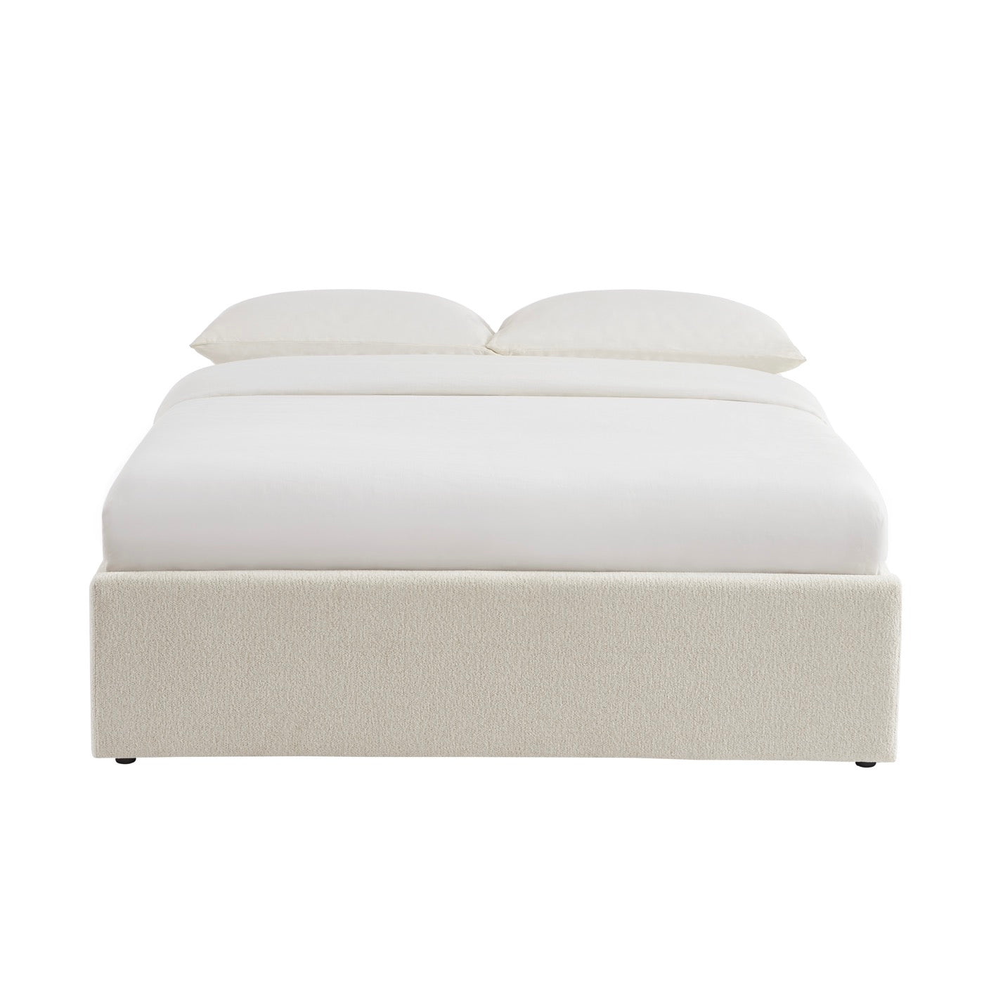 Marcy - Lit Coffre - Tissu Chenille Beige