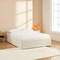 Marcy - Lit Coffre - Tissu Chenille Beige