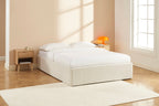 Marcy - Lit Coffre - Tissu Chenille Beige