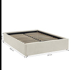 Marcy - Lit Coffre - Tissu Chenille Beige