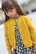 Cardigan - Bernard En Tricot Torsadé Jaune