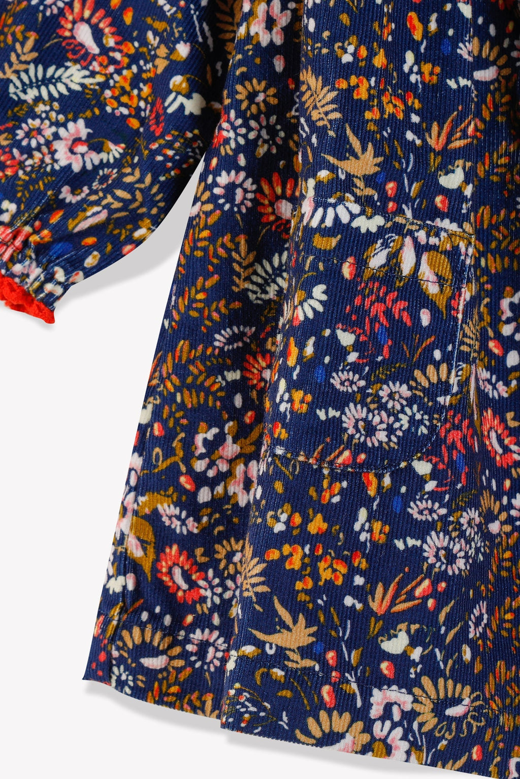 Robe - Dada Marine Fleuri En Velours