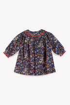 Robe - Dada Marine Fleuri En Velours