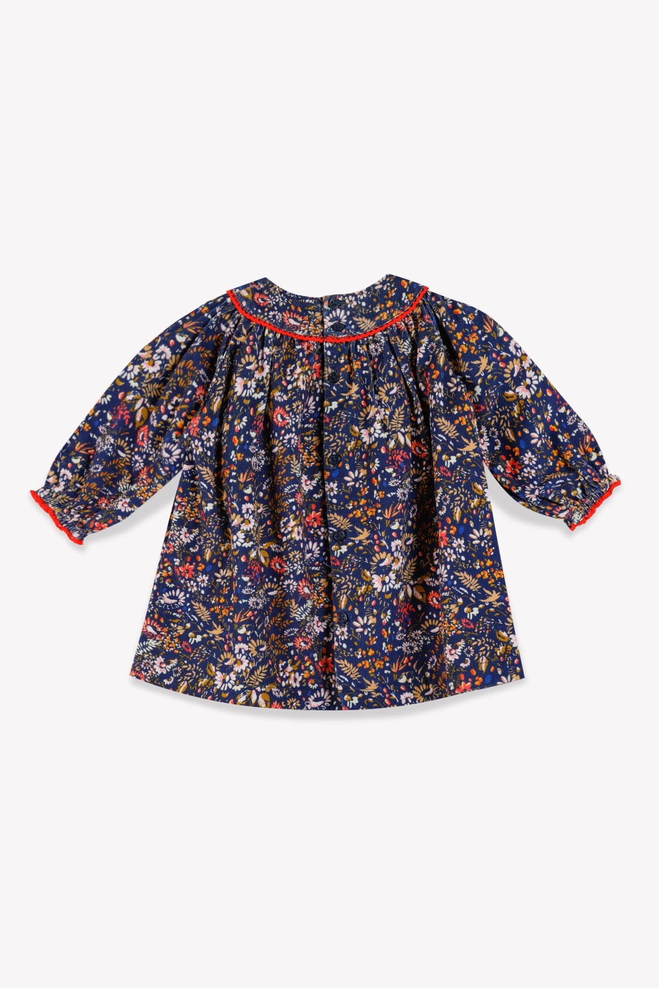 Robe - Dada Marine Fleuri En Velours