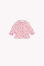 Blouse - Reina Rose Clair Rayé Fleuri