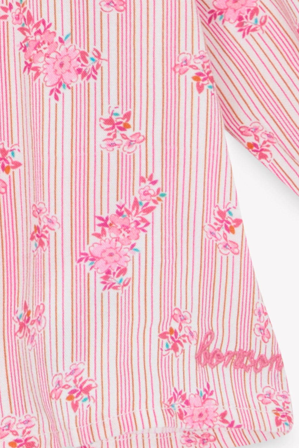 Blouse - Reina Rose Clair Rayé Fleuri