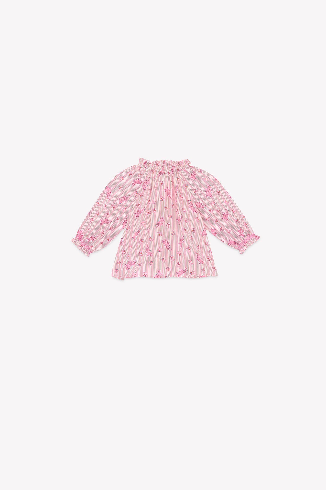 Blouse - Reina Rose Clair Rayé Fleuri